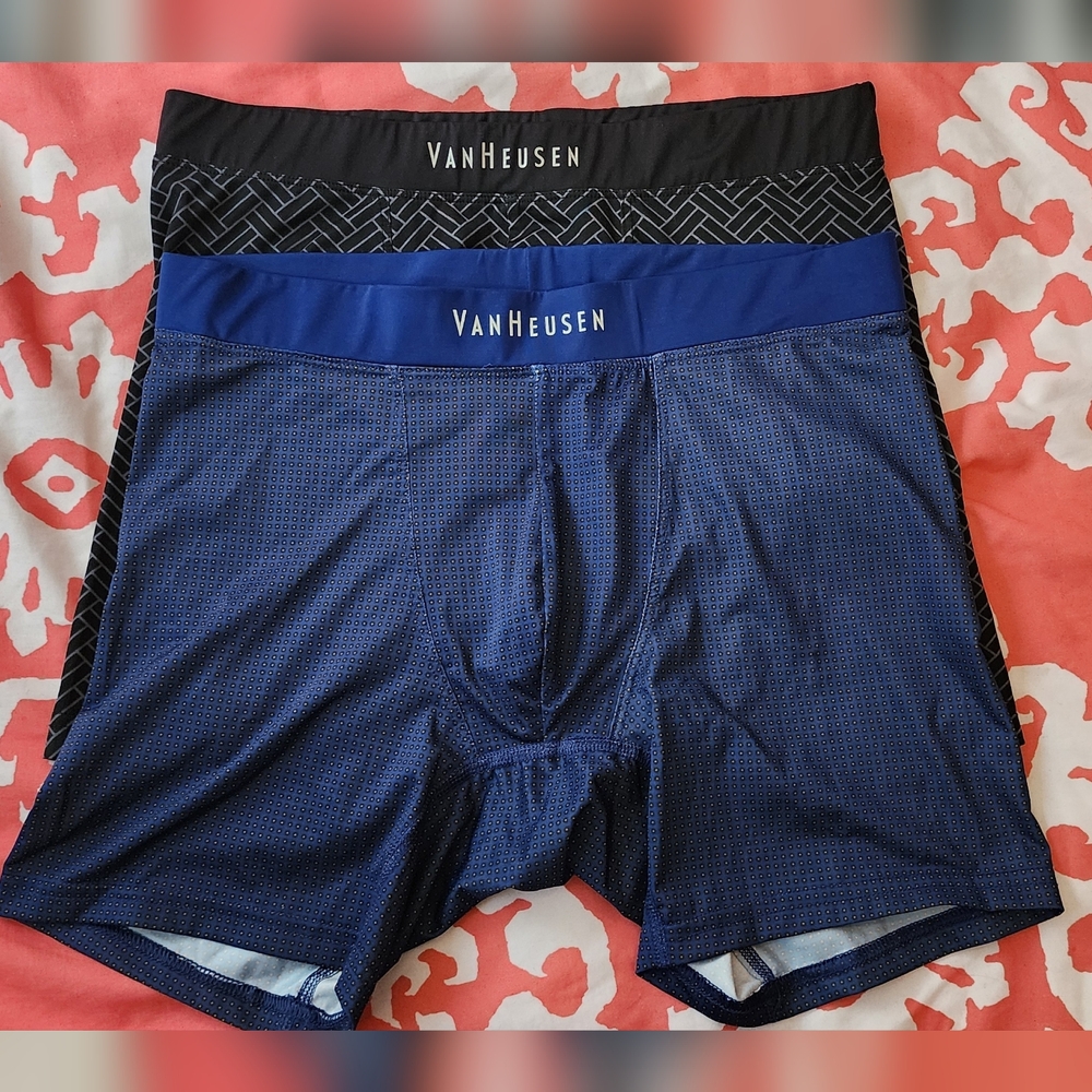 Used Van Heusen Men's Boxer Briefs - Black and Navy
